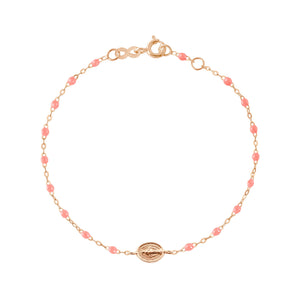 Gigi Clozeau - Bracelet enfant fuchsia Madone or rose, 15 cm