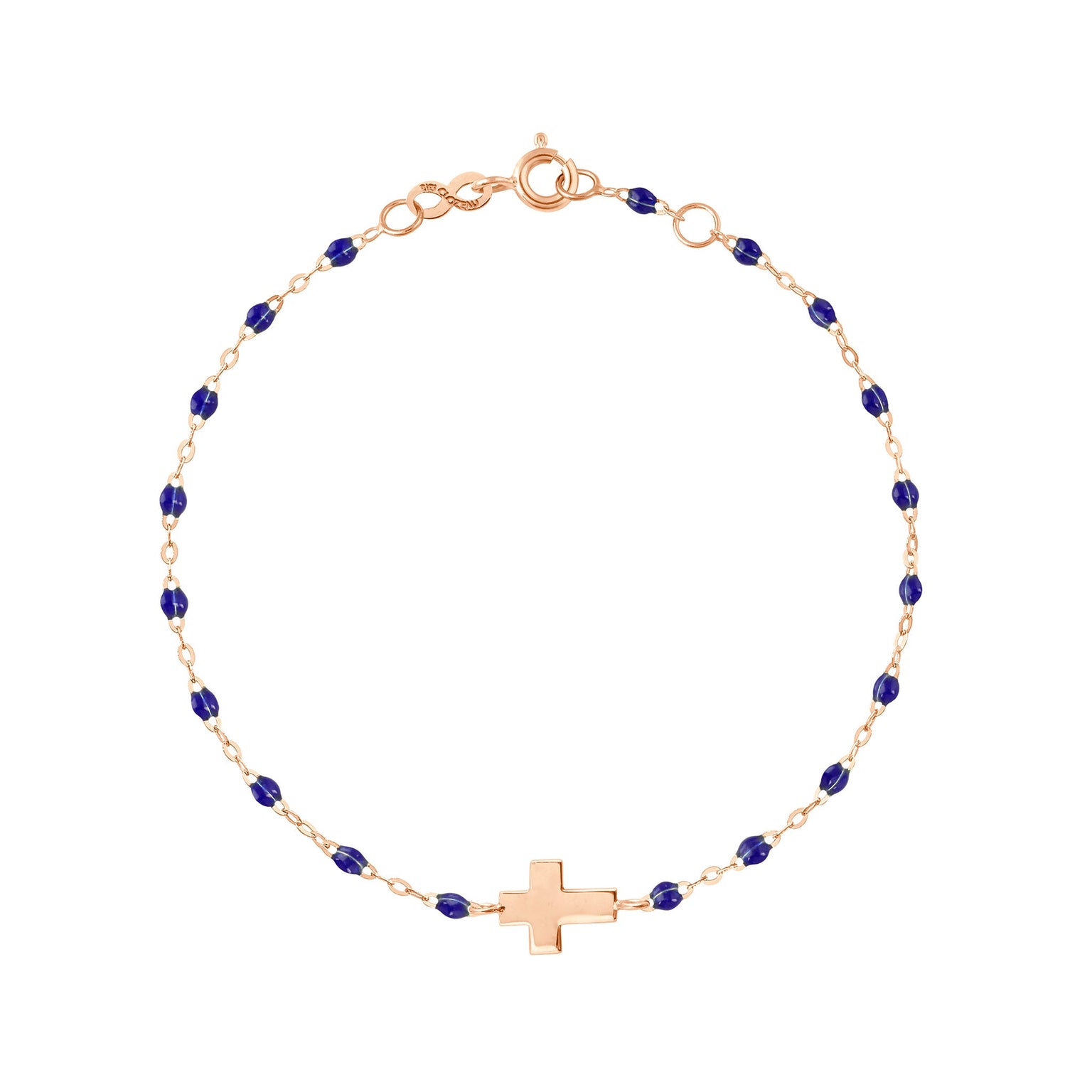Gigi Clozeau - Bracelet enfant prusse Croix, or rose, 15 cm