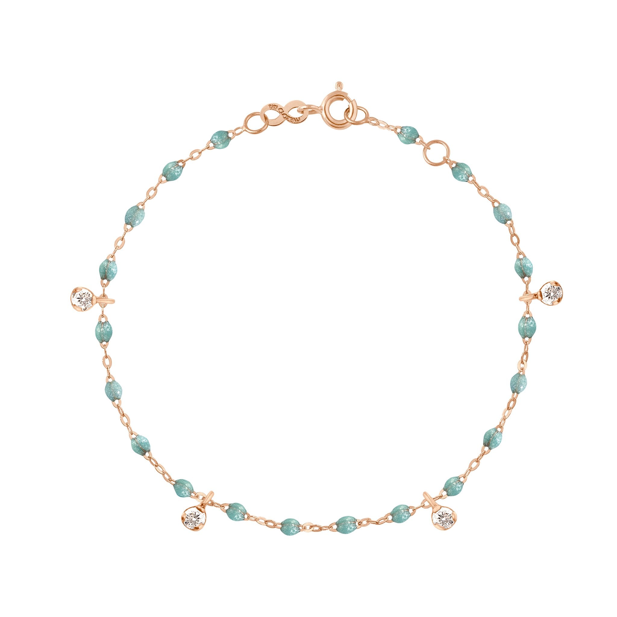 Gigi Clozeau - Bracelet glacier Gigi Suprême, or rose, 4 diamants, 17 cm