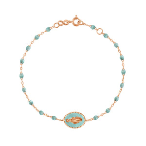 Gigi Clozeau - Bracelet Madone résine glacier, or rose, 17 cm