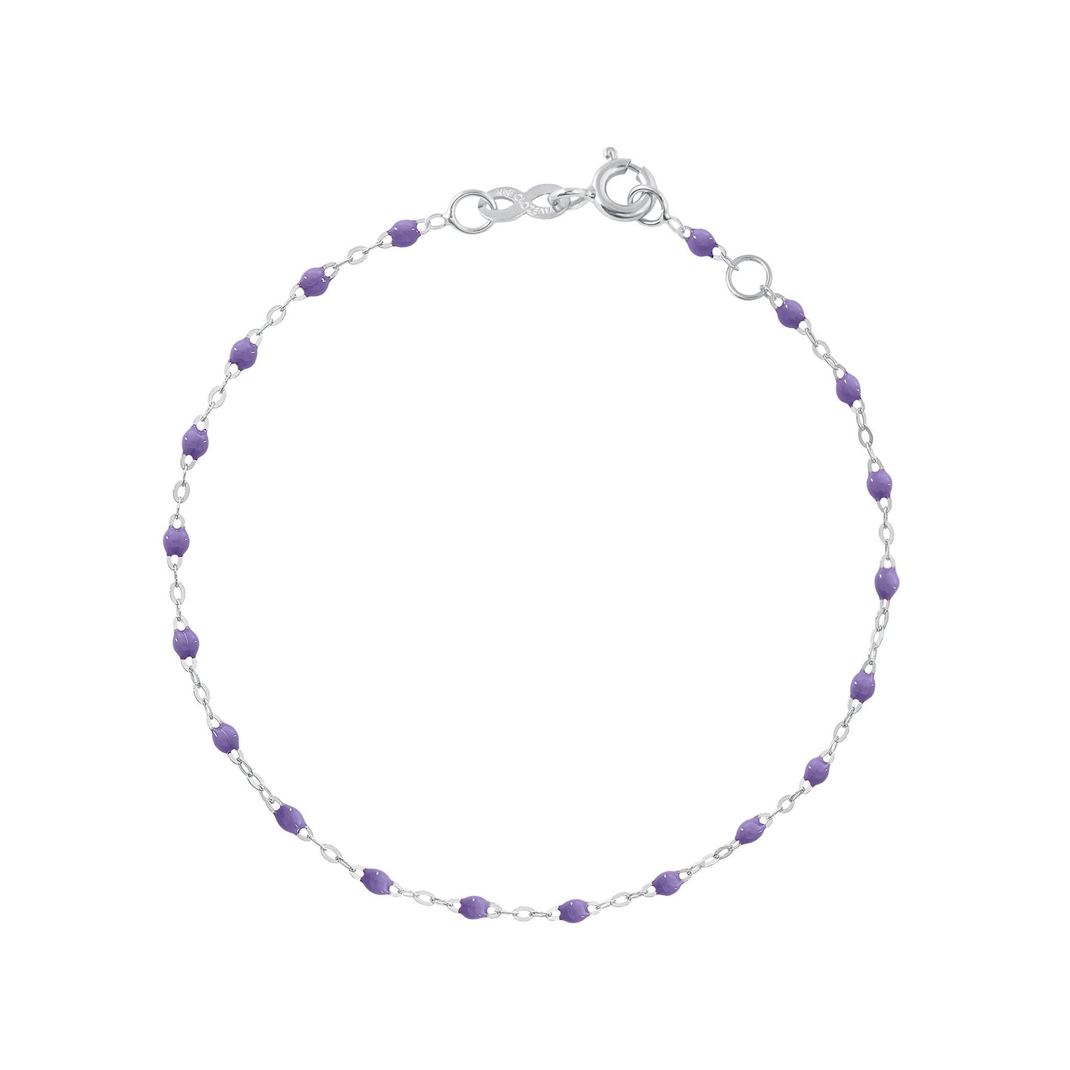 Gigi Clozeau - Bracelet mauve Classique Gigi, or blanc, 17 cm