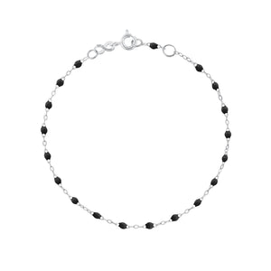 Gigi Clozeau - Bracelet noir Classique Gigi, or blanc, 15 cm