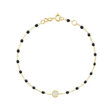 Gigi Clozeau - Bracelet noir Puce diamants, or jaune, 17 cm