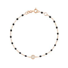 Gigi Clozeau - Bracelet noir Puce diamants, or rose, 17 cm