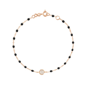 Gigi Clozeau - Bracelet noir Puce diamants, or rose, 17 cm
