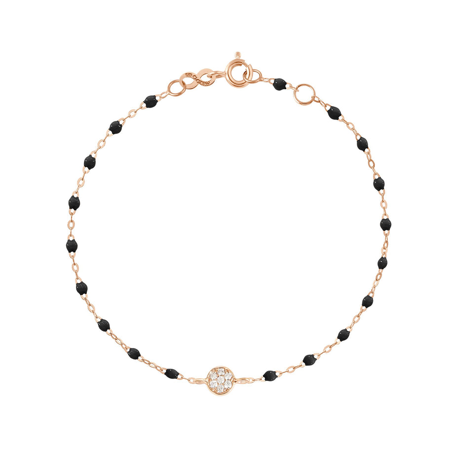 Gigi Clozeau - Bracelet noir Puce diamants, or rose, 17 cm