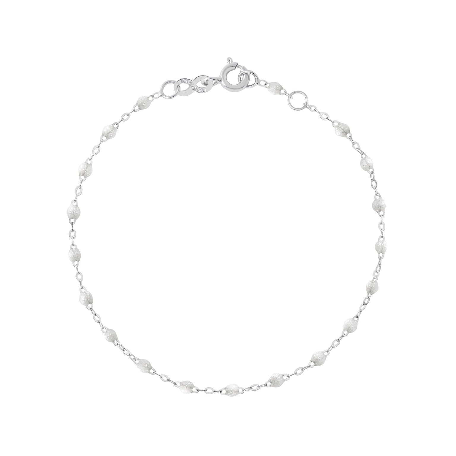 Gigi Clozeau - Bracelet opale Classique Gigi, or blanc, 17 cm