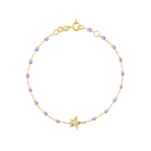 Gigi Clozeau - Bracelet parme Etoile diamant, or jaune, 17 cm