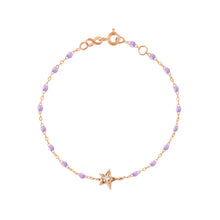 Gigi Clozeau - Bracelet parme Etoile diamant, or rose, 17 cm