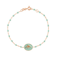 Gigi Clozeau - Bracelet Poisson Ange résine jade, or rose, 17 cm