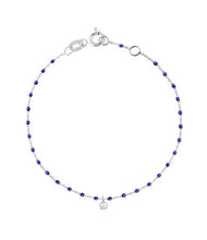 Gigi Clozeau - Bracelet prusse Mini Gigi, or blanc, 1 diamant, 17 cm