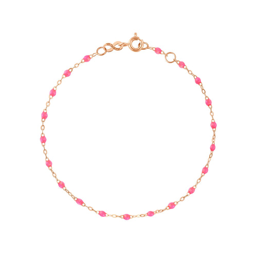 Gigi Clozeau - Bracelet rose fluo Classique Gigi, or rose, 17 cm