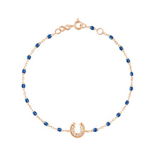 Gigi Clozeau - Bracelet saphir Fer à cheval, diamants, or rose, 17 cm