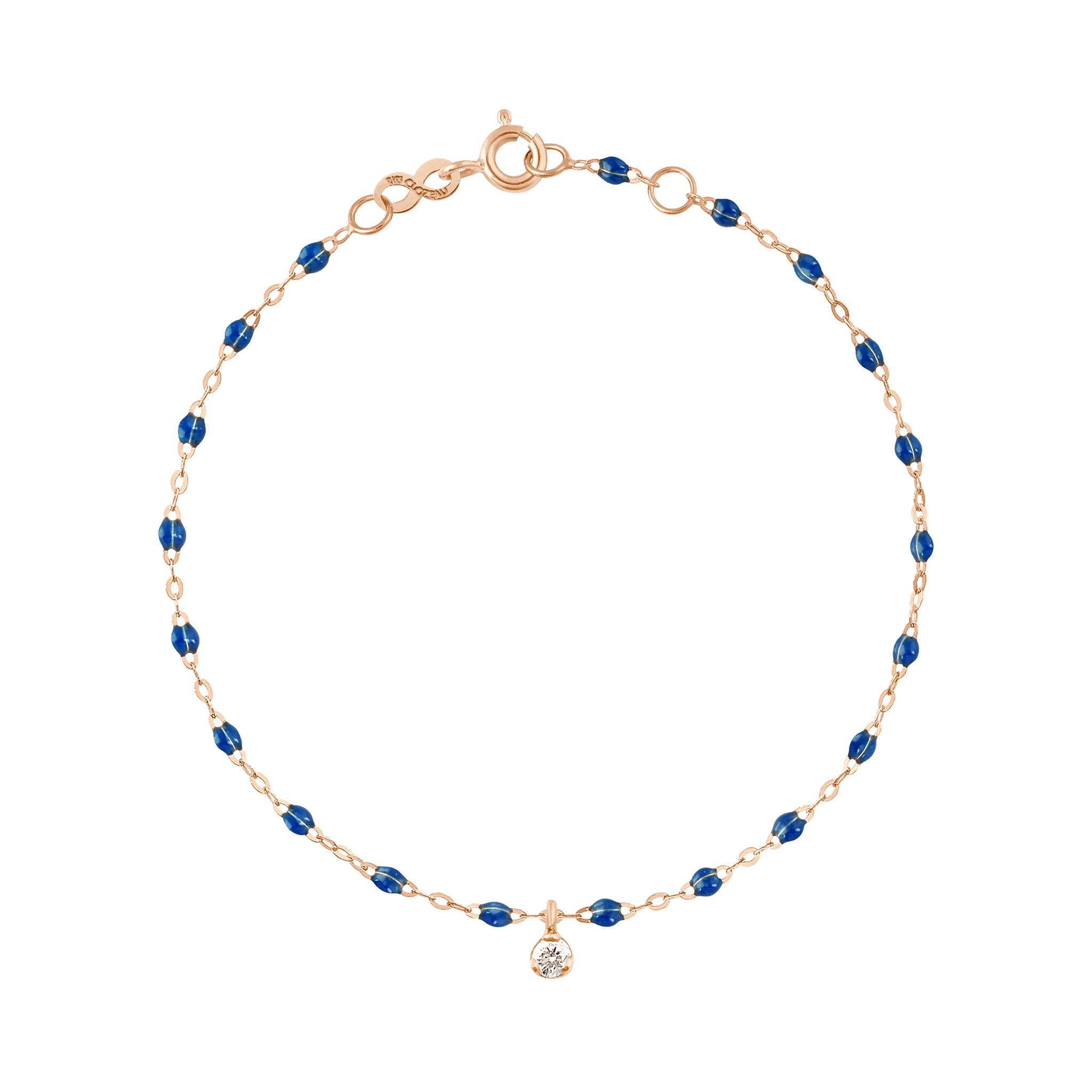 Gigi Clozeau - Bracelet saphir Gigi Suprême, or rose, 1 diamant, 17 cm