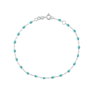 Gigi Clozeau - Bracelet turquoise vert Classique Gigi, or blanc, 15 cm