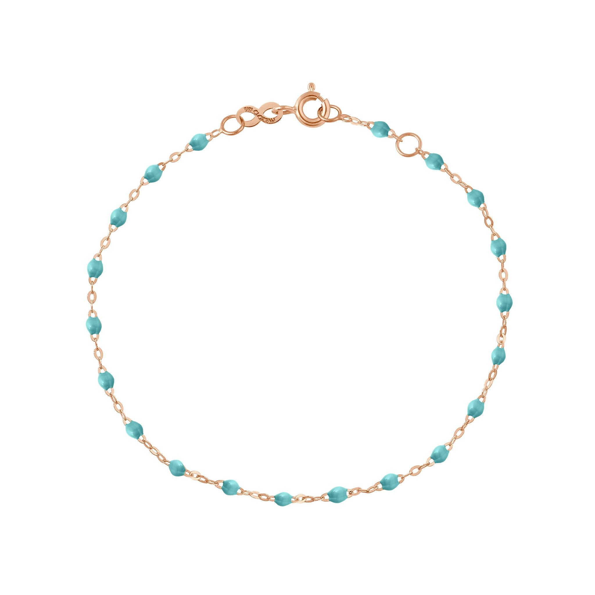 Gigi Clozeau - Bracelet turquoise vert Classique Gigi, or rose, 15 cm