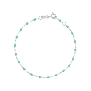 Gigi Clozeau - Bracelet vert d'eau Classique Gigi, or blanc, 15 cm