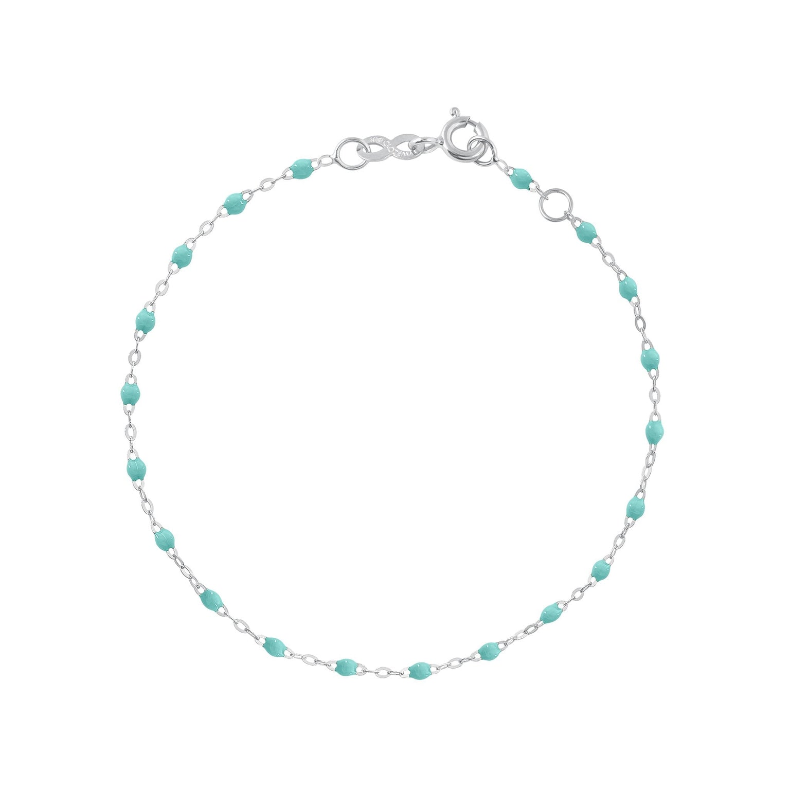 Gigi Clozeau - Bracelet vert d'eau Classique Gigi, or blanc, 19 cm