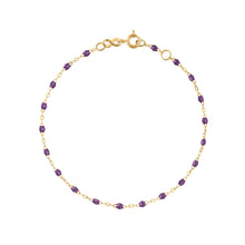 Gigi Clozeau - Bracelet violet Classique Gigi, or jaune, 17 cm