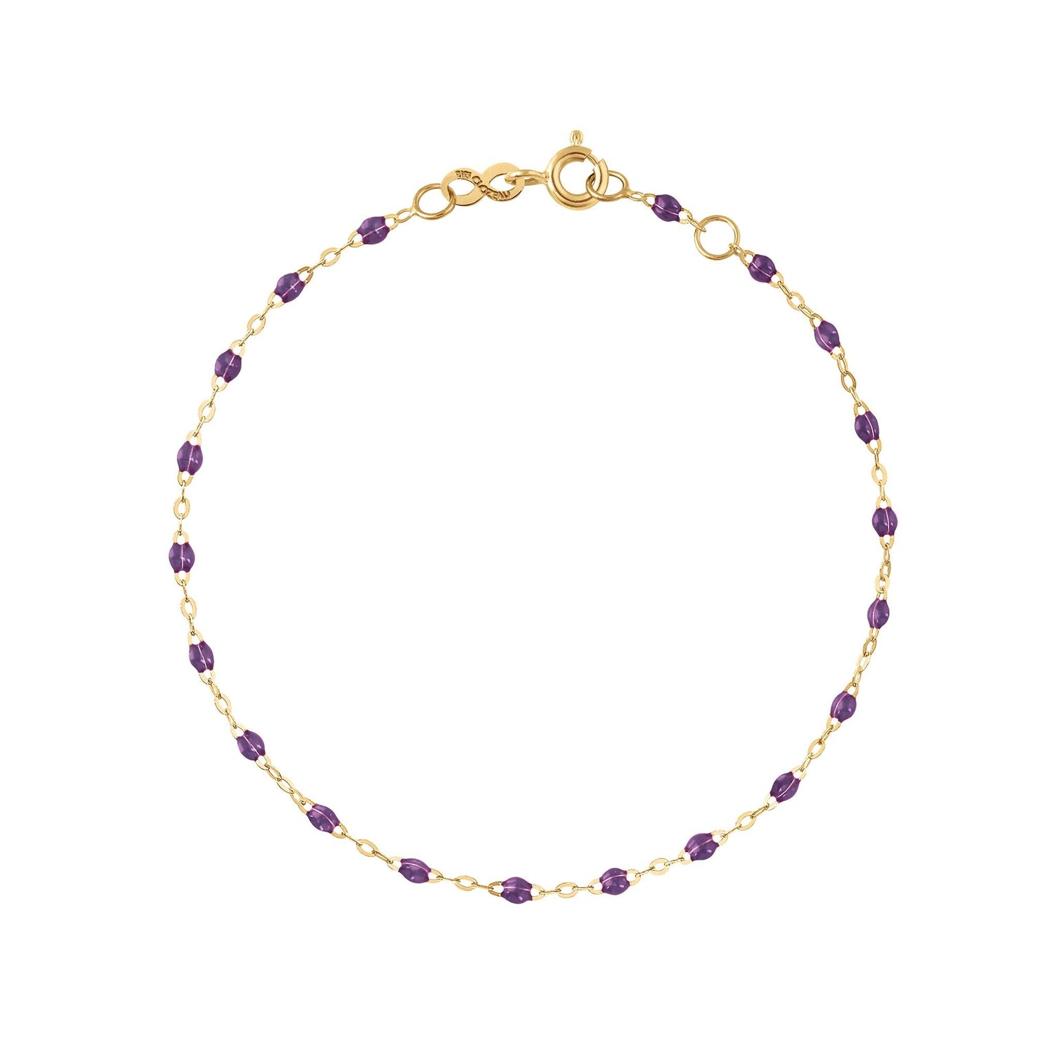 Gigi Clozeau - Bracelet violet Classique Gigi, or jaune, 19 cm