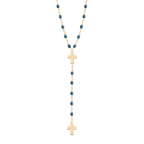 Gigi Clozeau - Chapelet céleste Croix or jaune, 42 cm