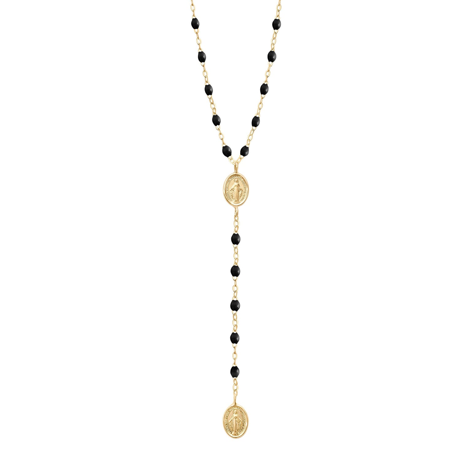 Gigi Clozeau - Chapelet Madone noir, or jaune, 42 cm