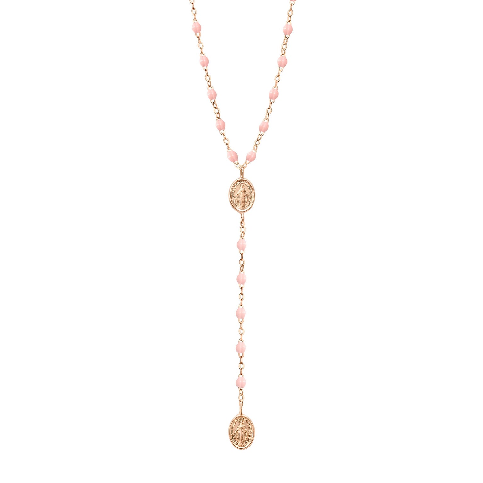 Gigi Clozeau - Chapelet Madone rose bébé, or rose, 42 cm