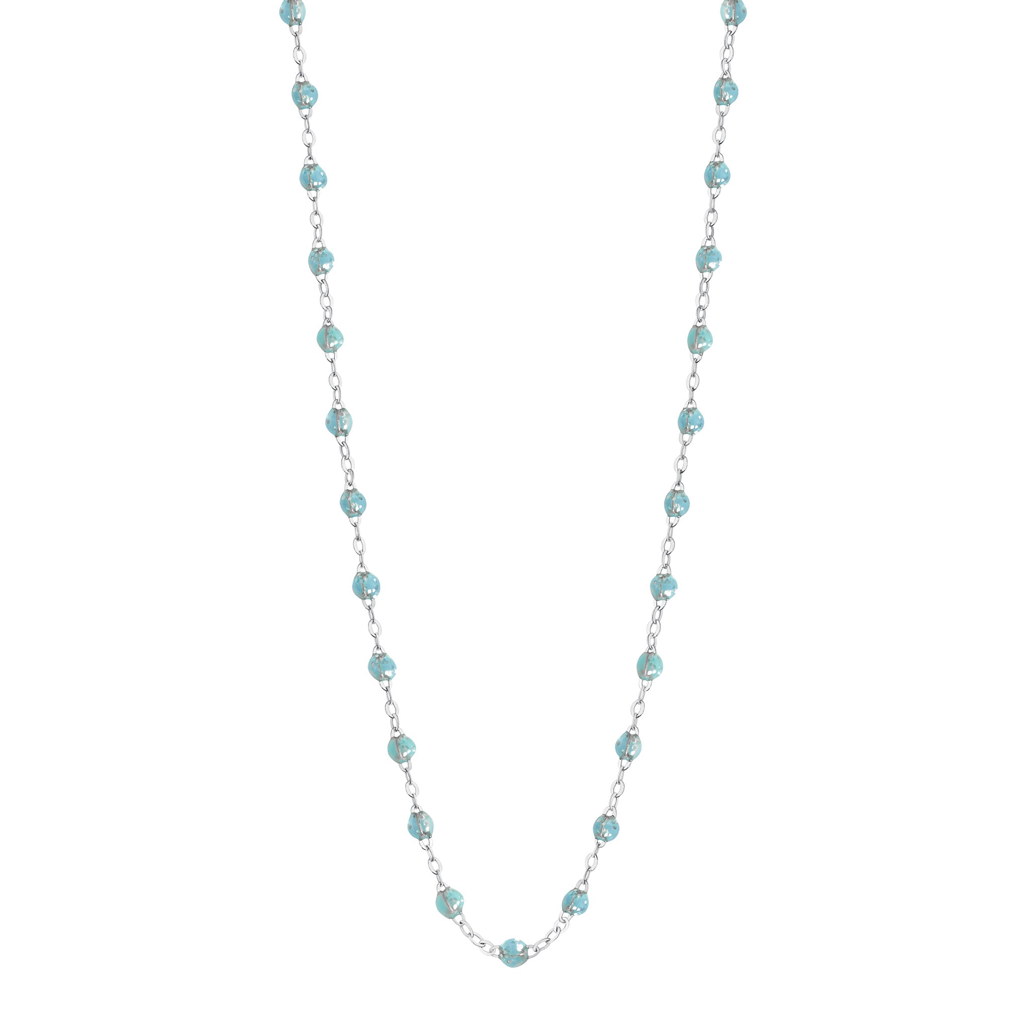 Gigi Clozeau - Collier aqua Classique Gigi, or blanc, 50 cm