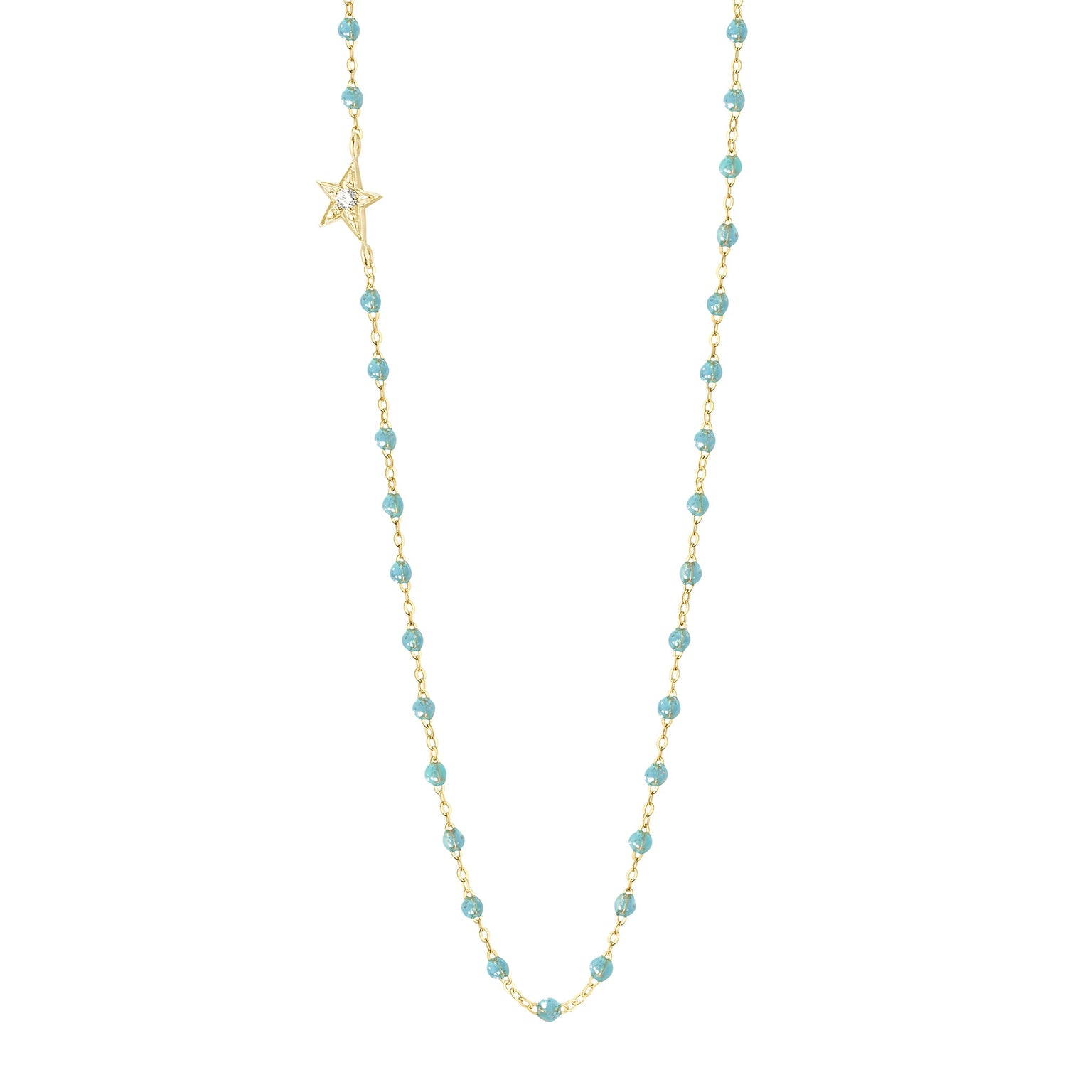 Gigi Clozeau - Collier aqua Etoile, diamant, or jaune, 42 cm