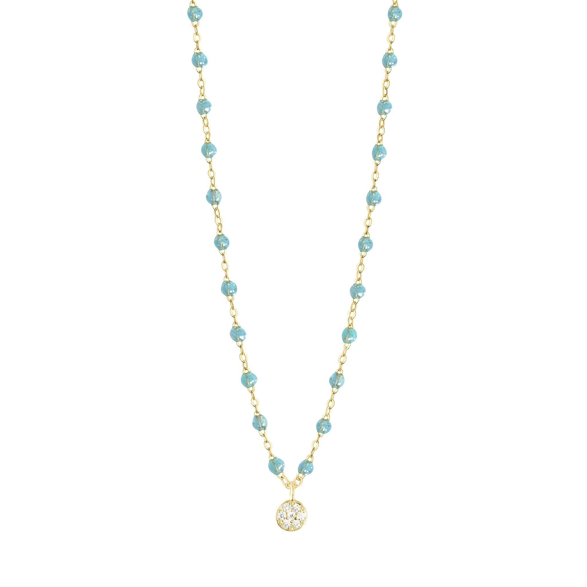 Gigi Clozeau - Collier aqua Puce diamants, or jaune, 42 cm