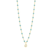 Gigi Clozeau - Collier aqua Puce diamants, or jaune, 42 cm