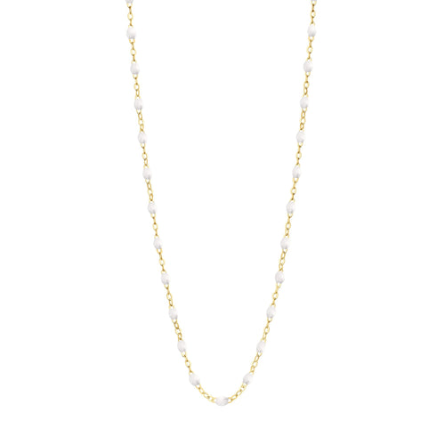 Gigi Clozeau - Collier blanc Classique Gigi, or jaune, 45 cm