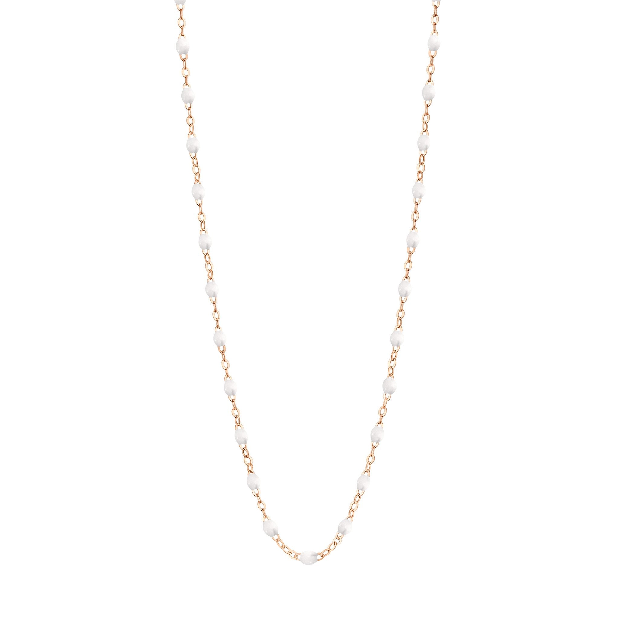 Gigi Clozeau - Collier blanc Classique Gigi, or rose, 50 cm