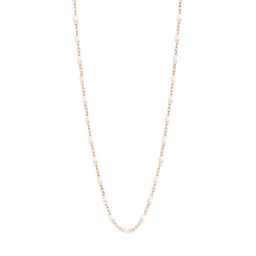 Gigi Clozeau - Collier blanc Classique Gigi, or rose, 50 cm