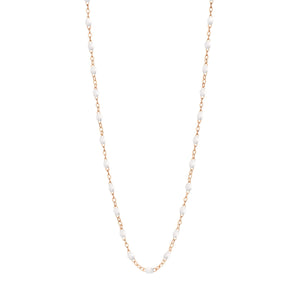 Gigi Clozeau - Collier blanc Classique Gigi, or rose, 50 cm