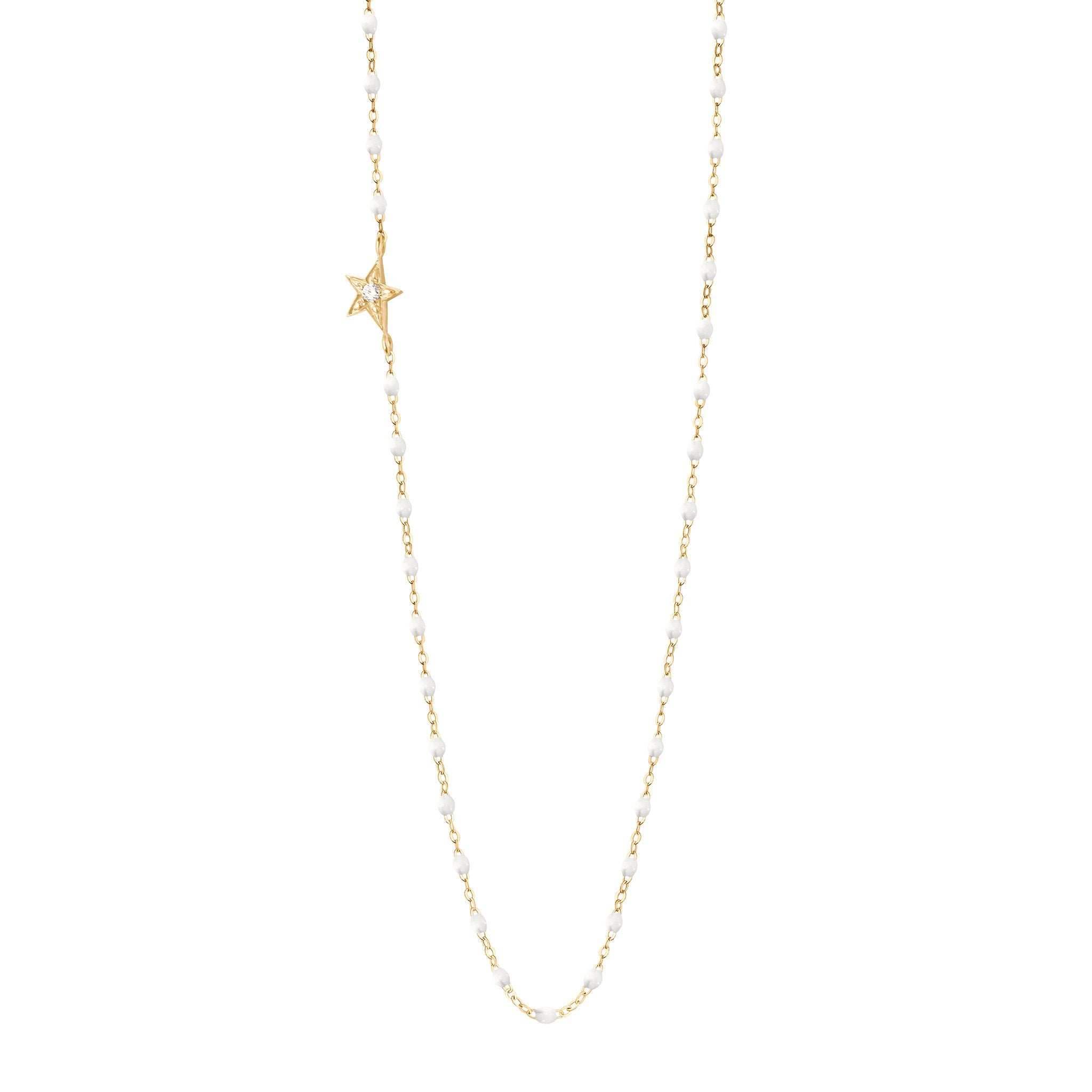Gigi Clozeau - Collier blanc Etoile, diamant, or jaune, 42 cm