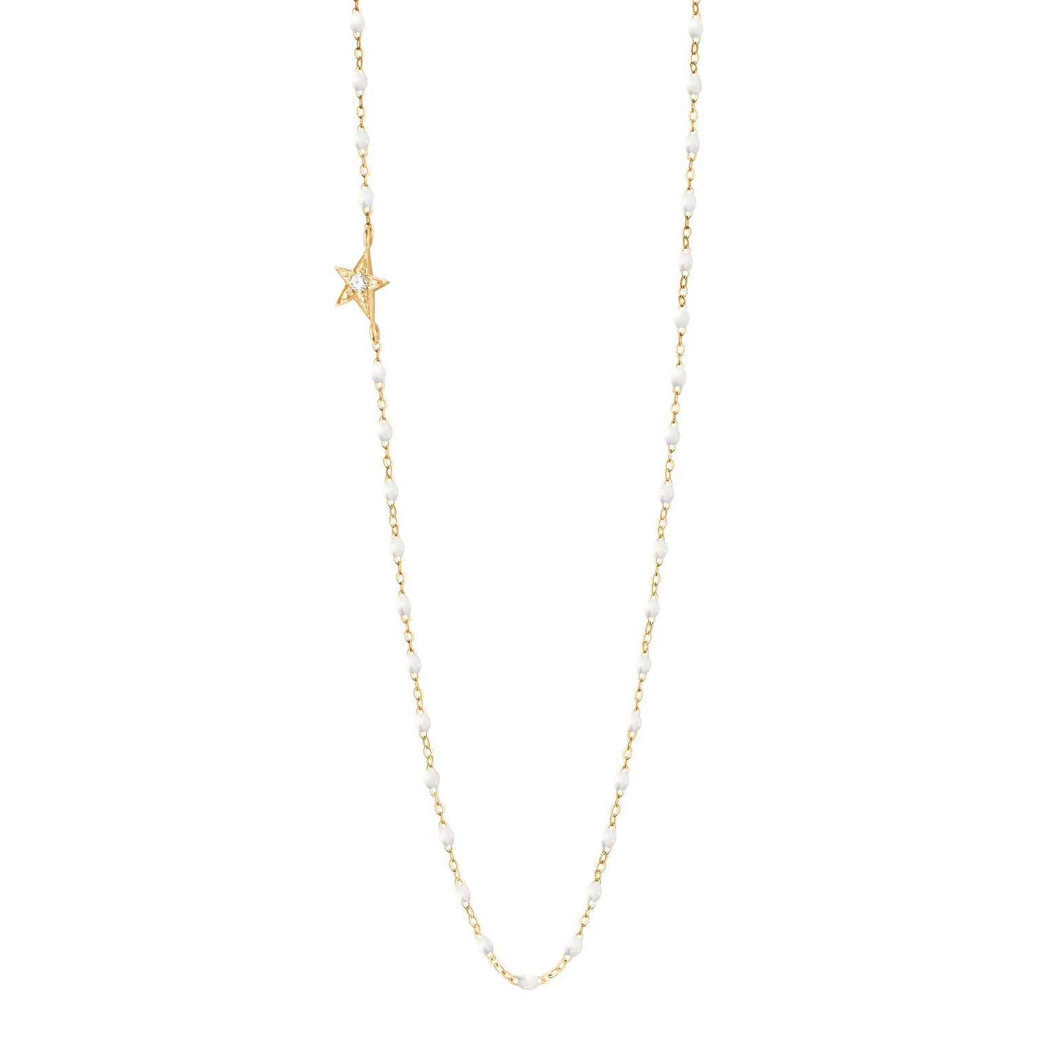 Gigi Clozeau - Collier blanc Etoile, diamant, or jaune, 42 cm