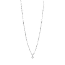 Gigi Clozeau - Collier blanc Gigi Suprême, or blanc, 1 diamant, 42 cm