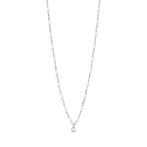 Gigi Clozeau - Collier blanc Gigi Suprême, or blanc, 1 diamant, 42 cm