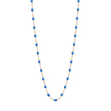 Gigi Clozeau - Collier bleu fluo Classique Gigi, or rose, 45 cm
