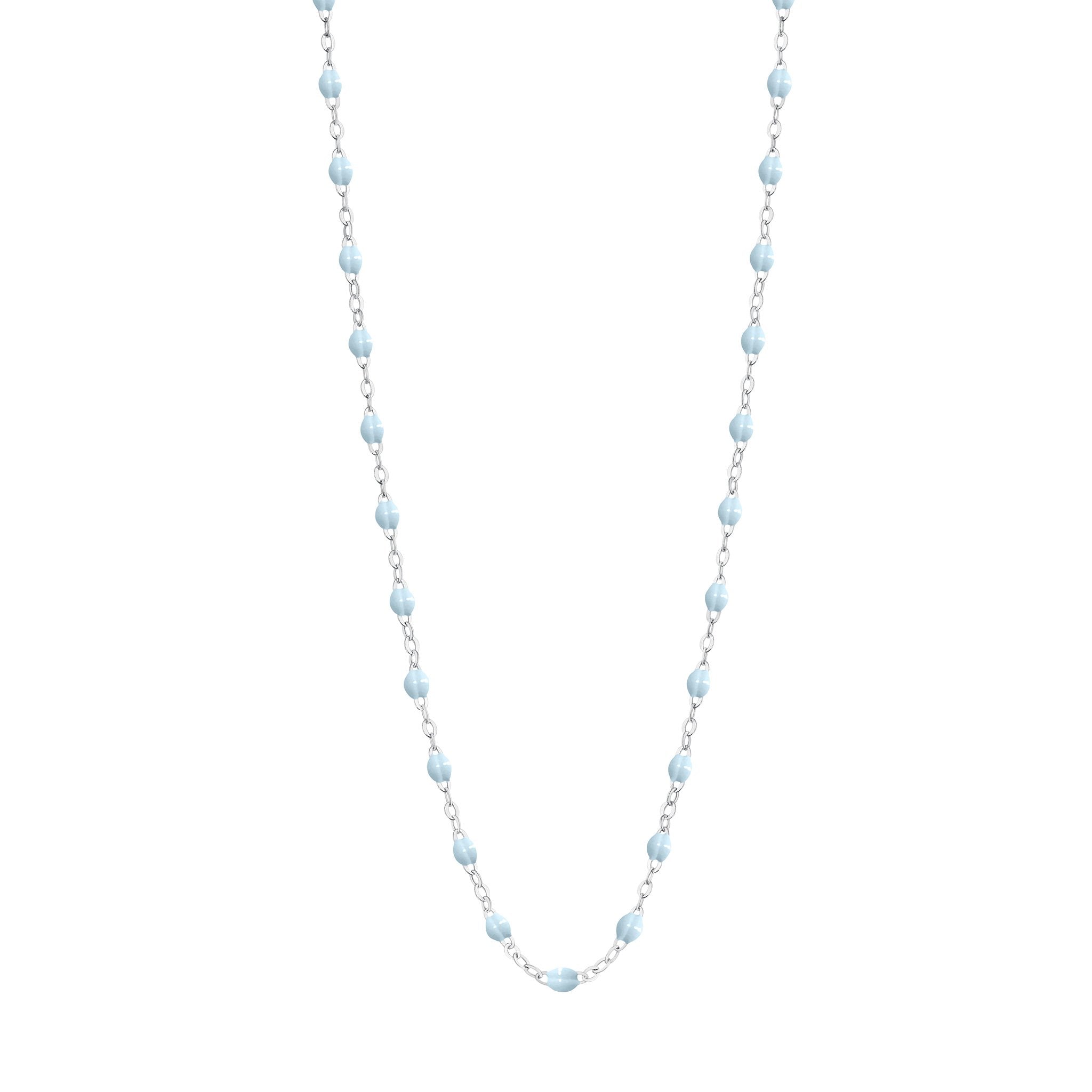 Gigi Clozeau - Collier bleu layette Classique Gigi, or blanc, 50 cm