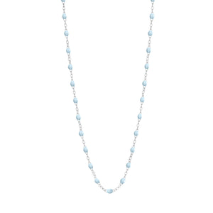 Gigi Clozeau - Collier bleu layette Classique Gigi, or blanc, 50 cm