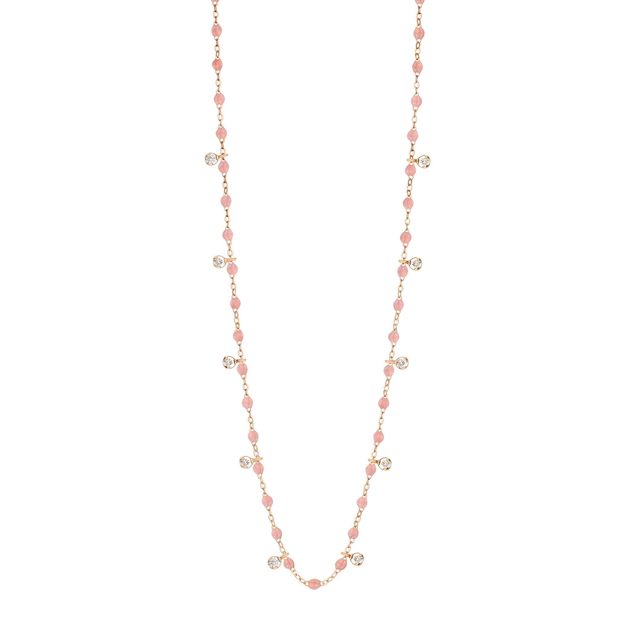 Gigi Clozeau - Collier blush Gigi Suprême, or rose, 10 diamants, 60 cm