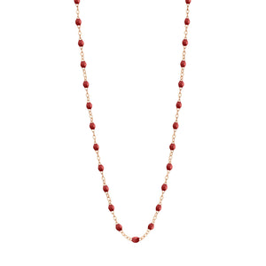Gigi Clozeau - Collier bordeaux Classique Gigi, or rose, 45 cm