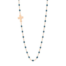 Gigi Clozeau - Collier céleste Croix de côté, or rose, 42 cm