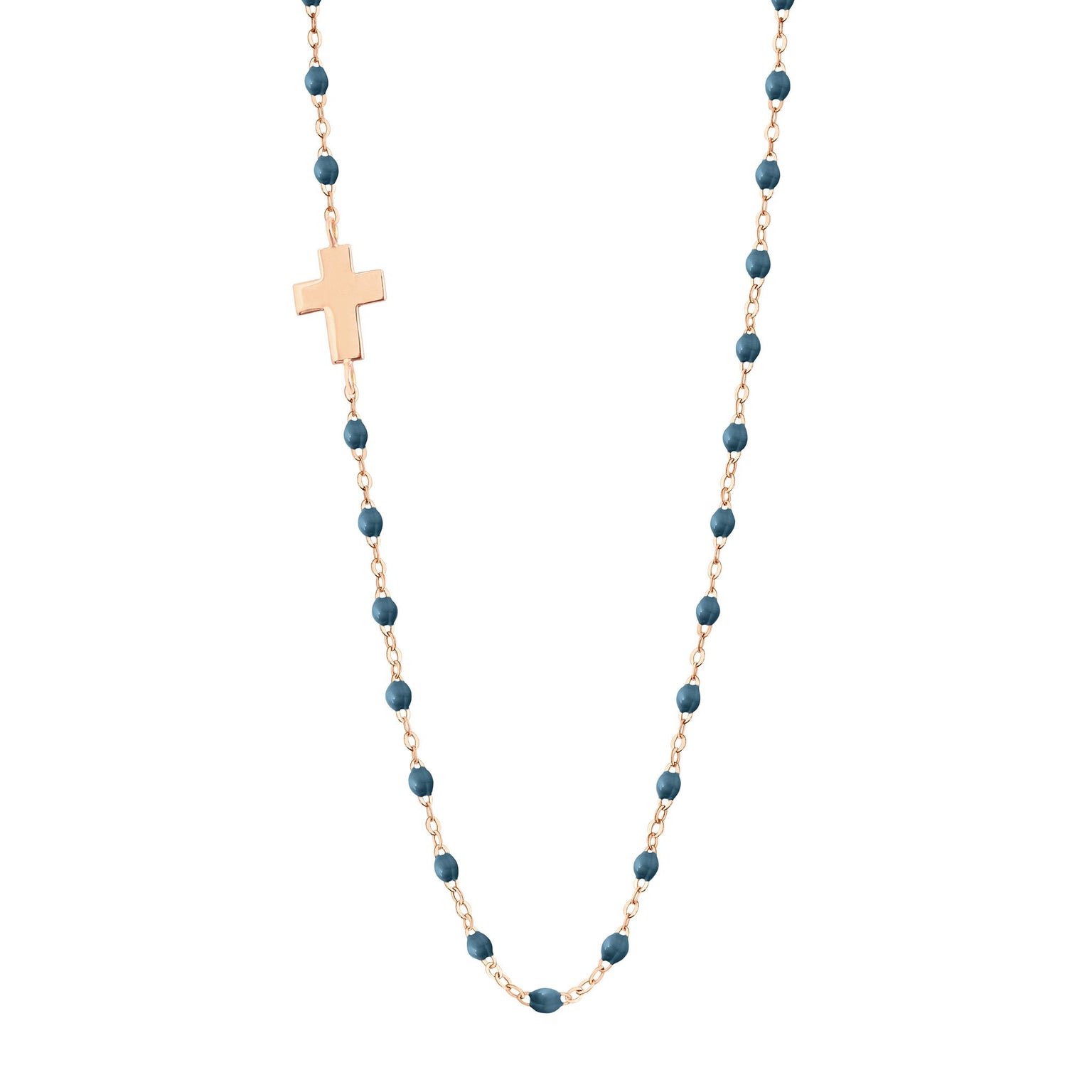 Gigi Clozeau - Collier céleste Croix de côté, or rose, 42 cm