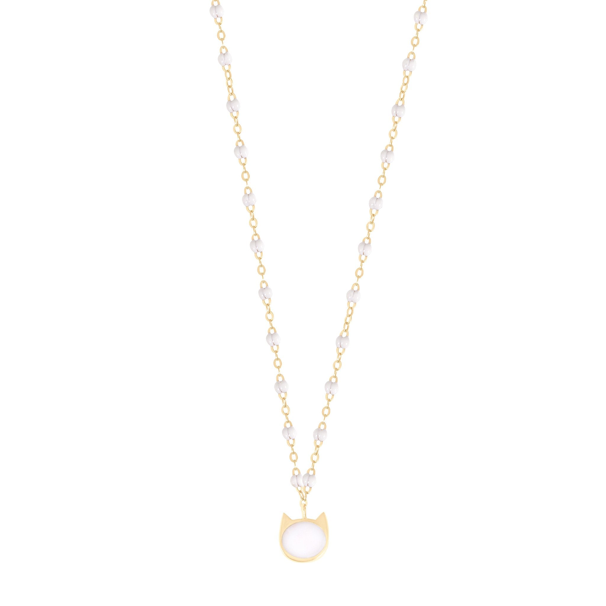 Gigi Clozeau - Collier Chat résine blanche, or jaune