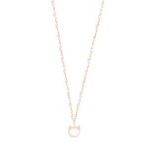 Gigi Clozeau - Collier Chat résine blanche, or rose