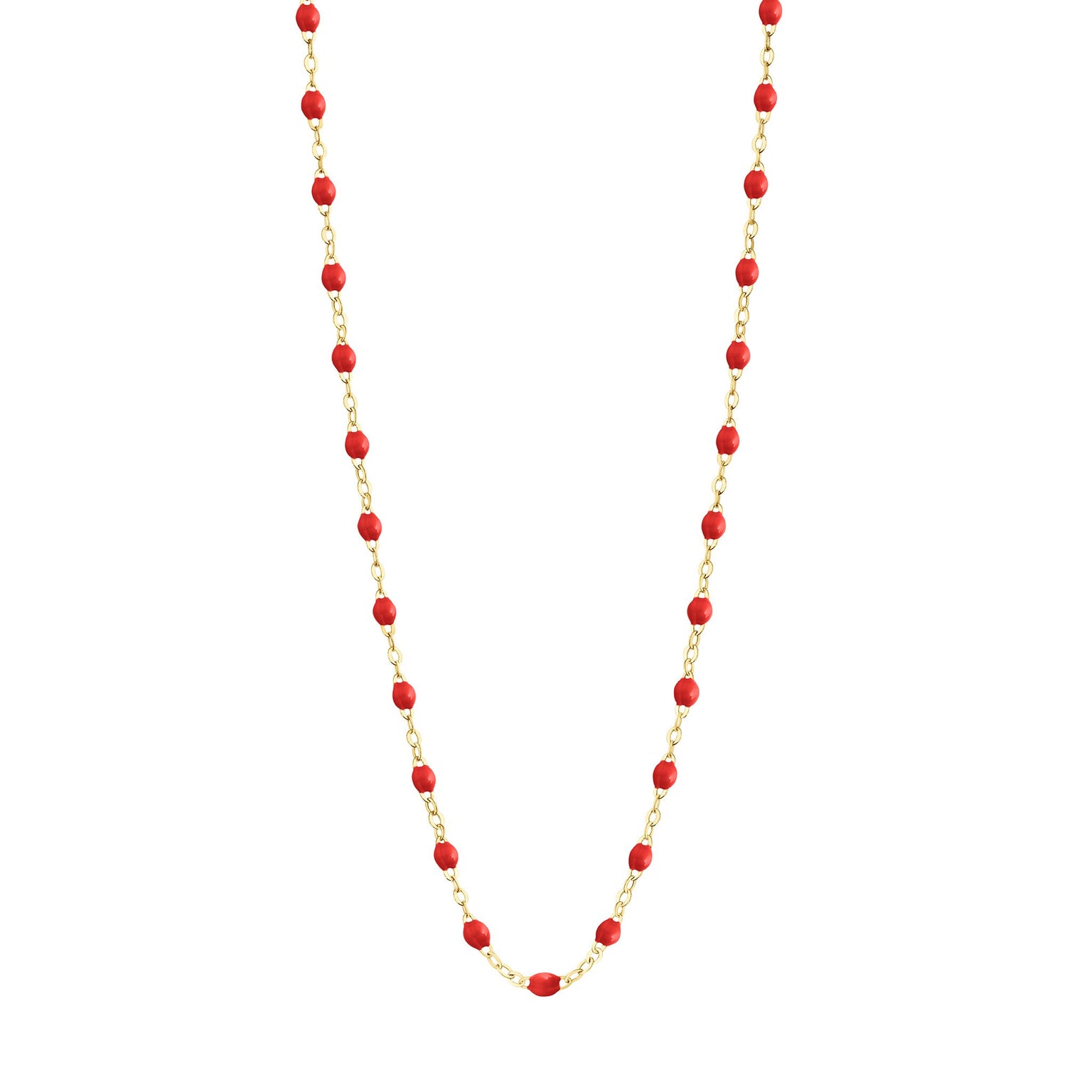 Gigi Clozeau - Collier coquelicot Classique Gigi, or jaune, 45 cm