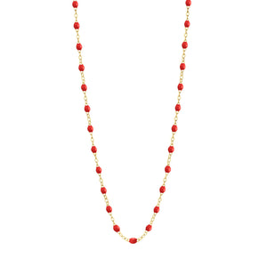 Gigi Clozeau - Collier coquelicot Classique Gigi, or jaune, 50 cm